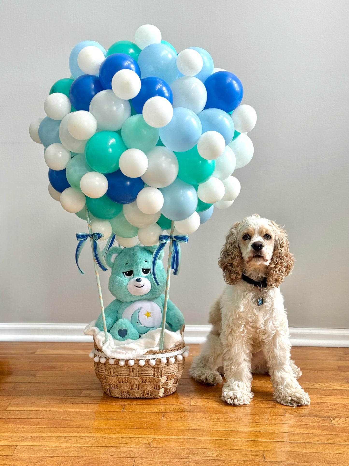 Air Balloon Arrangement with Plush Toy & Blanket