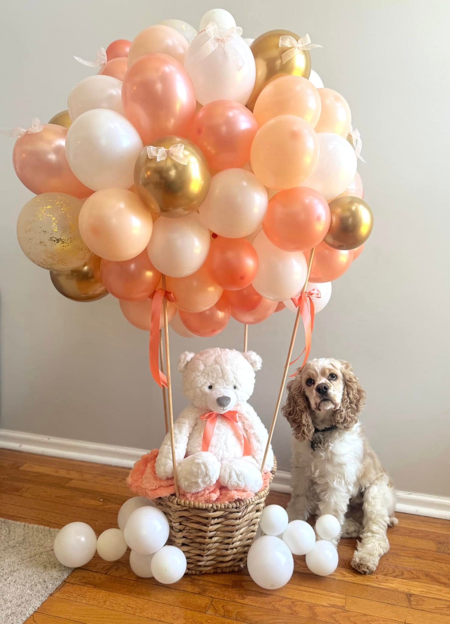 Air Balloon Arrangement with Plush Toy & Blanket