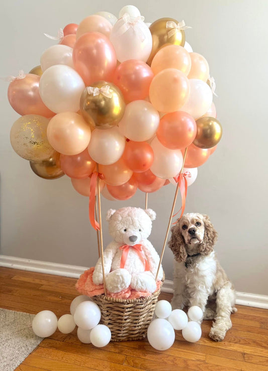 Air Balloon Arrangement with Plush Toy & Blanket