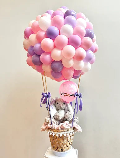 Air Balloon Arrangement with Plush Toy & Blanket
